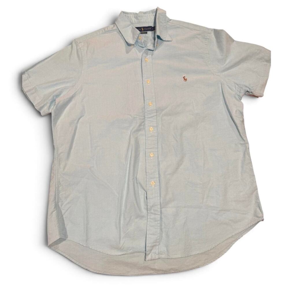 Ralph Lauren Men’s Large Light Blue Classic Fit Oxford Short-Sleeve Shirt